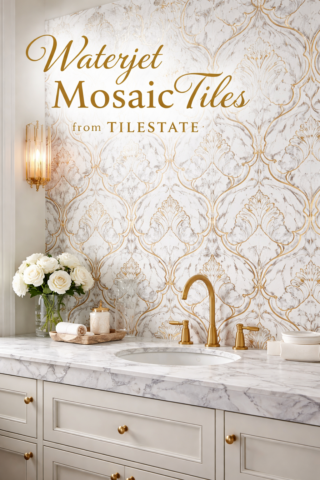 Waterjet Mosaic Tiles For Kitchen Backsplash and Bathroom