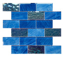 Crystal Aqua Amazon Pronto Blue Glass Mosaic Tile