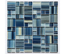 Crystal Aqua Aba Steel Blue Multangular Glass Mosaic Tile
