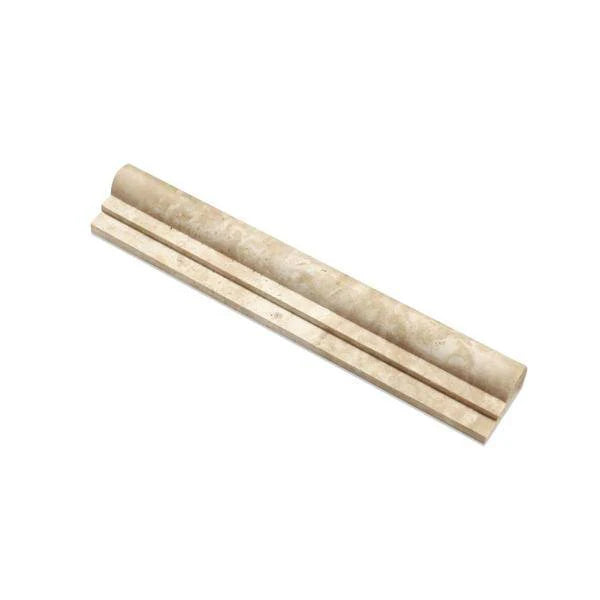 2x12 Honed Durango Travertine Single-Step Chair Rail Trim - tilestate