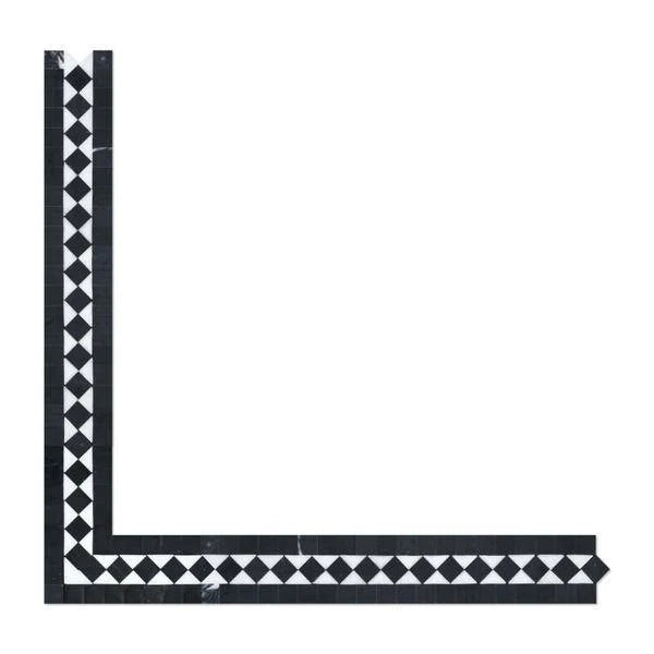 2x12 Polished Thassos White Marble BIAS Border w/ Black Dots - tilestate