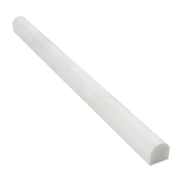 3/4x12 Honed Oriental White Marble Bullnose Liner - tilestate