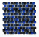 Crystal Aqua Blueberry 1X1 Glass Mosaic Tile