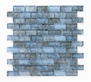 Crystal Aqua Diana Blue 1X2 Glass Mosaic Tile