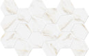 Hexa Mega Air Calacatta Gold Matte Marble Look Glass Mosaic Tile