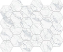 Hexa Mega Calacatta Look Matte Glass Mosaic Tile