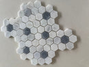 Crystal White & Opaque Grey Honed Hexagon Mosaic Tile - MosaicBros.com