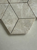 Royal Beige Polished Rhomboid Hexagon Marble Mosaic Tile - MosaicBros.com