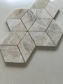 Royal Beige Polished Rhomboid Hexagon Marble Mosaic Tile - MosaicBros.com