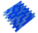 Crystal Aqua Osaka Deep Blue 1x2 Glass Mosaic Tile