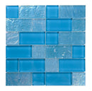 Crystal Aqua Osaka Sky Blue Multangular Glass Mosaic Tile