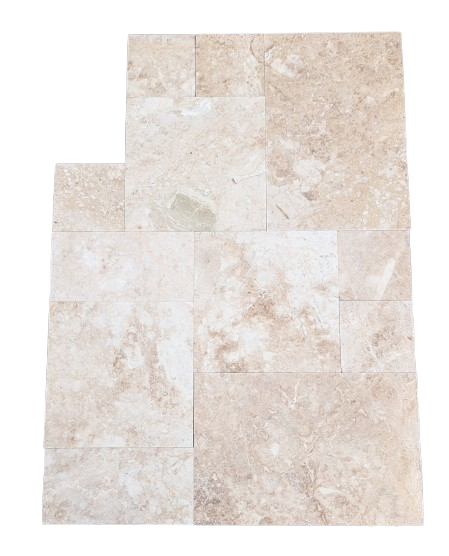 Cappuccino Marble Straight Edge Polished French Pattern Tile (Versailles Pattern)