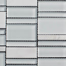 Cloud and White Random Sizes Rectangle Marble Glass Mosaic Tile - MosaicBros.com