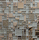 Glossy and Frosted Glass French Pattern Marble Glass Mosaic Tile - MosaicBros.com