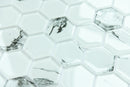 Bianco Carrara Look 2” Hexagon Glass Mosaic Tile - MosaicBros.com