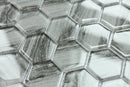 Grey Wood Look Glass 2” Hexagon Glass Mosaic Tile - MosaicBros.com