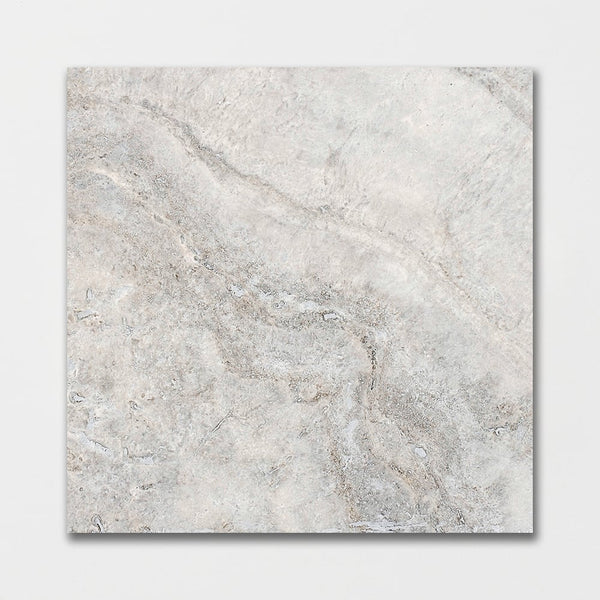 Silver Travertine 12x12 Filled and Honed Tile - tilestate
