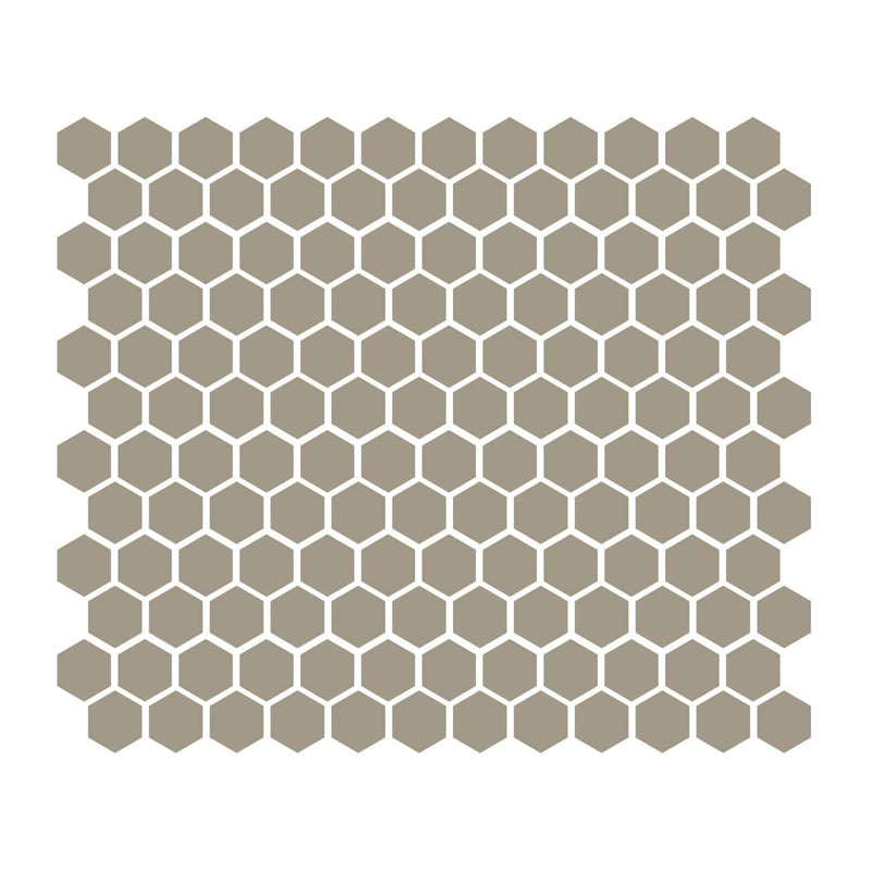 Khaki 1″ Hexagon Glossy Mosaic Tile - tilestate