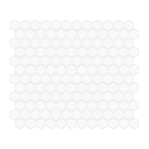 White 1″ Hexagon Glossy Mosaic Tile - tilestate