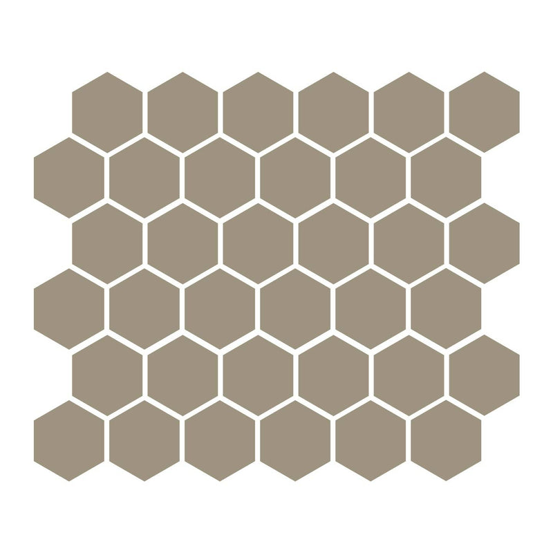 Khaki 2″ Hexagon Matte Mosaic Tile - tilestate