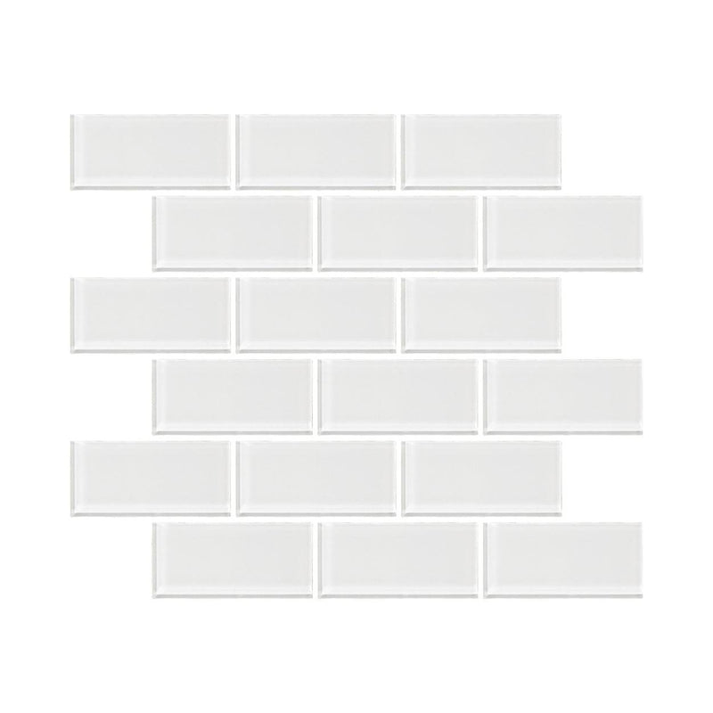 Bright White 2x4 Random Mosaic Tile - tilestate