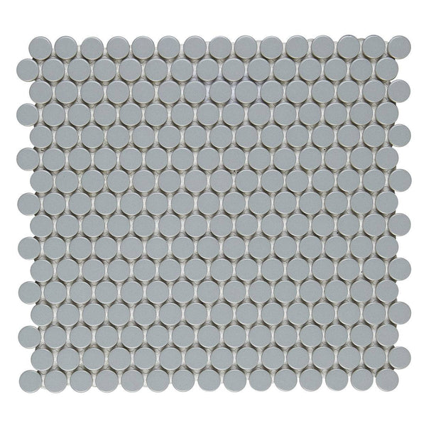 Matte Flint Penny Round Mosaic Tile - tilestate