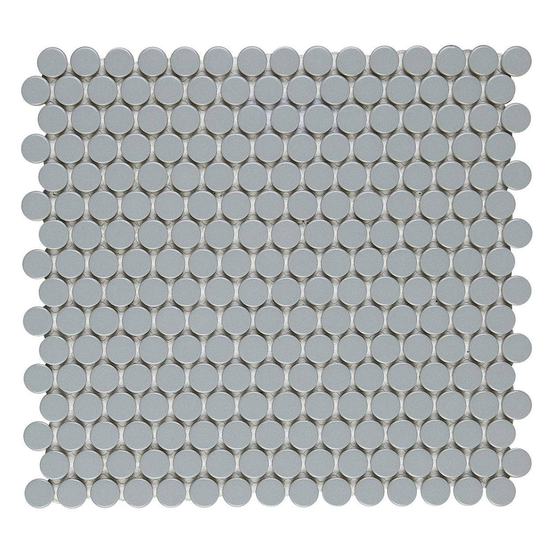 Matte Flint Penny Round Mosaic Tile - tilestate