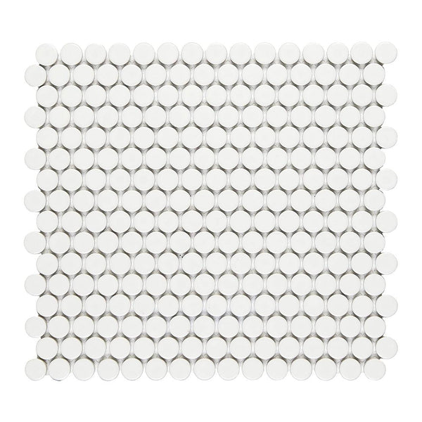 Matte White Penny Round Mosaic Tile - tilestate