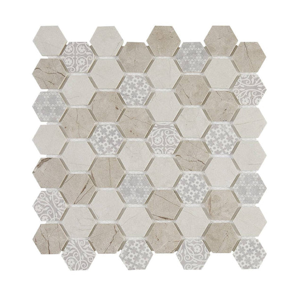 Grigio 1.5″ Hexagon Mosaic Tile - tilestate