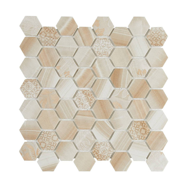 Onyx 1.5″ Hexagon Mosaic Tile - tilestate