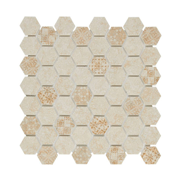 Travertine 1.5″ Hexagon Mosaic Tile - tilestate