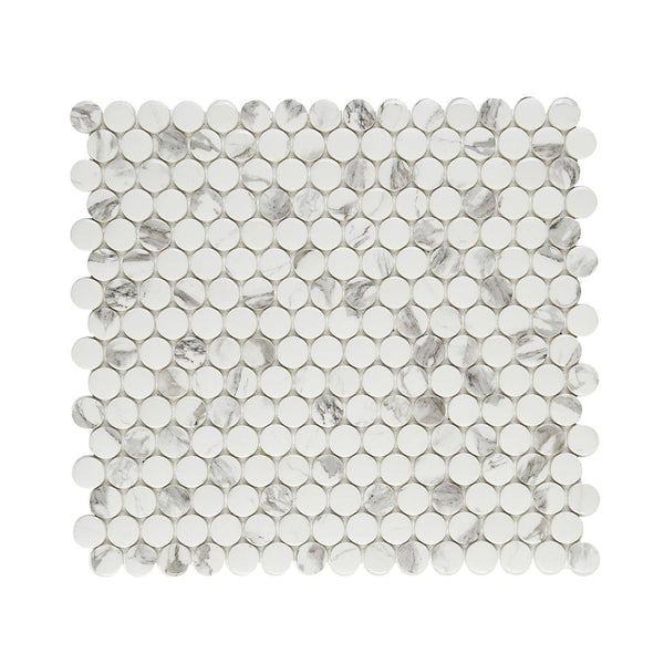 Bianco Penny Round Mosaic Tile - tilestate