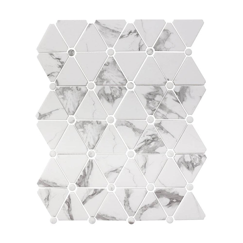 Bianco Triangle Mosaic Tile - tilestate