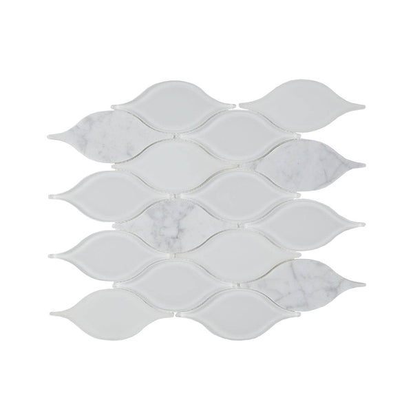 Snowfall Teardrop Mosaic Tile - tilestate