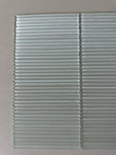 Roca Lux Opal 12x12 flutted glass mosaic wall tile with textured, shimmering opal finish for decorative feature walls.