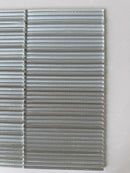 Roca Lux Sand 12x12 flutted glass mosaic tile for shower wall, featuring textured, sandy-toned glass tiles for modern bathroom decor