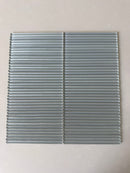 Roca Lux Smoke 12x12 flutted glass mosaic wall tile showing textured smoky glass surface with a modern design.