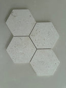 Shellstone Myra 6 Hexagon Tile Honed Mosaic Tile with natural shellstone texture