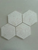 Premium shellstone hexagon mosaic tile for accent walls and shower installations