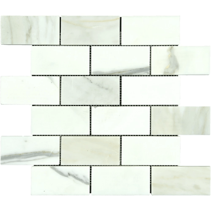 Calacatta Gold Marble 2x4 Polished Mosaic Tile - tilestate