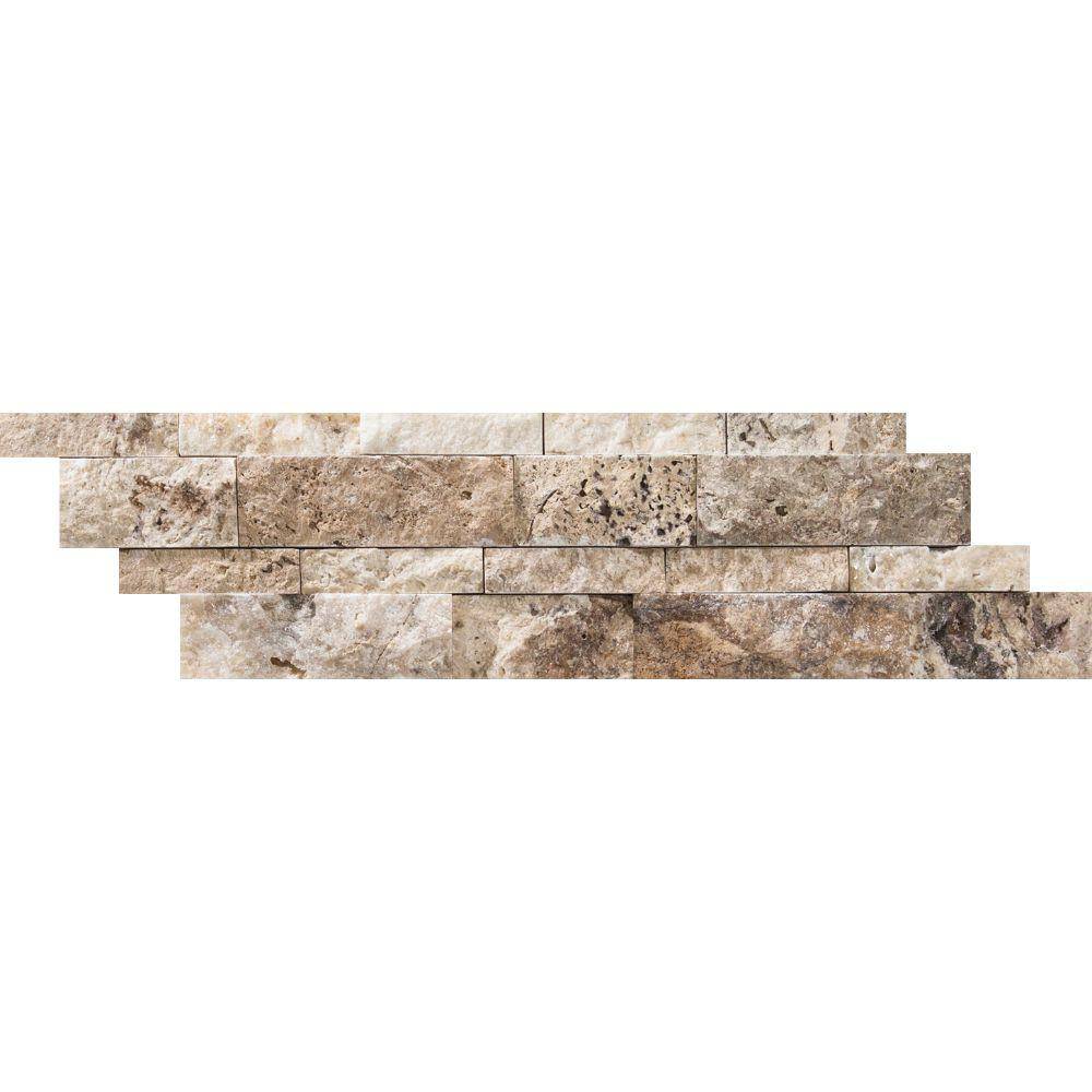 6x24 Split-faced Philadelphia Travertine Ledger Panel Stacked Stone Fo