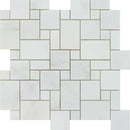 Oriental White Polished Marble Mini Versailles Pattern Mosaic Tile - tilestate