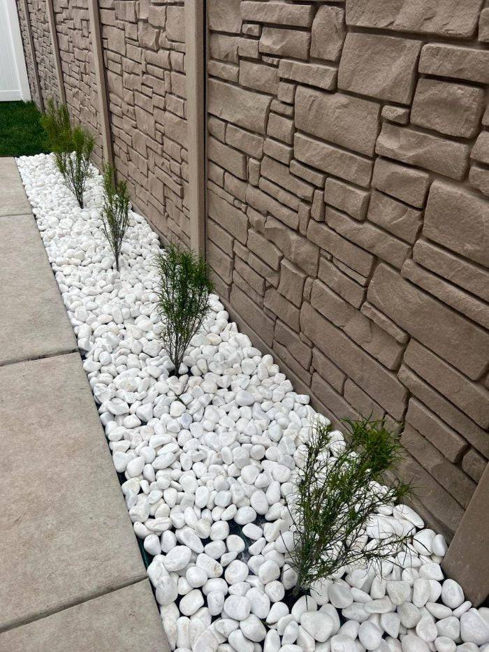 White Natural Rainforest Pebble Stone 1 to 2 inches - 500 LBS - tilestate