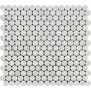 Oriental White Honed Marble Penny Round Mosaic Tile - tilestate