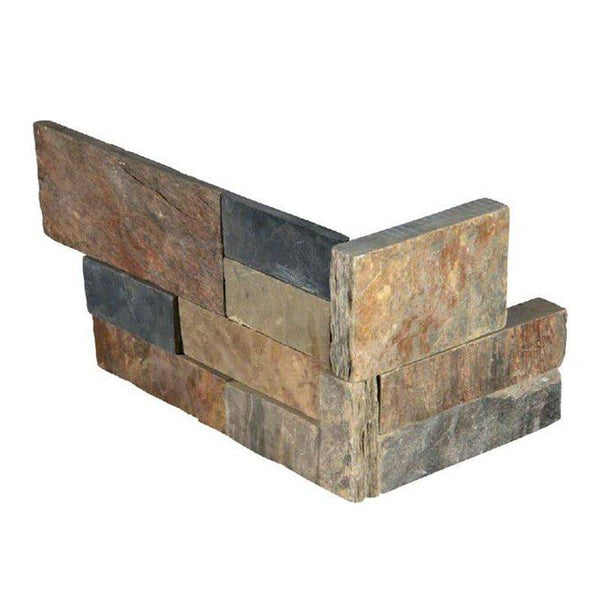 California Gold 6x18 Stacked Stone Ledger Corner - tilestate