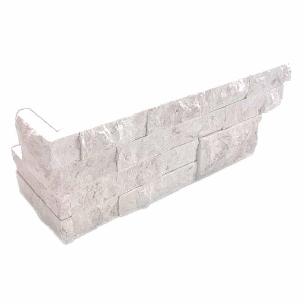 Myra Beige Limestone 6x18 Stacked Stone Ledger Corner - tilestate