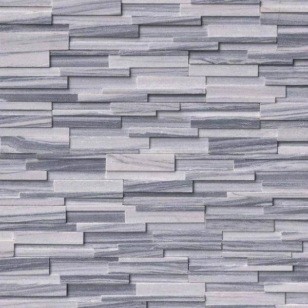 Alaska Gray 6x24 3D Stacked Stone Ledger Panel For Outdoor Wall and Fire Place - tilestate