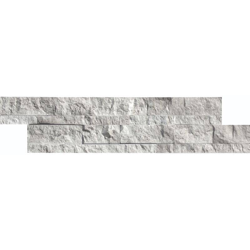 Atlantic Gray Marble 6x24 Stacked Stone Ledger Panel - tilestate