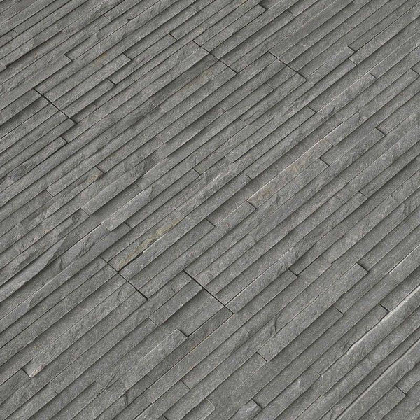 Charcoal Gray 6x24 Pencil Stacked Stone Ledger Panel - tilestate