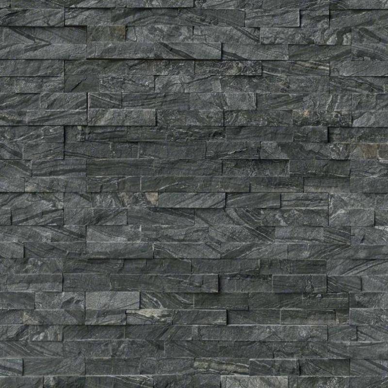 Glacial Black 6x24 Stacked Stone Ledger Panel - tilestate